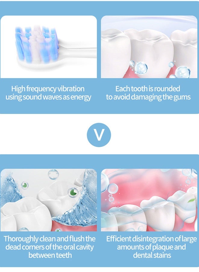 general White Series Ultra Whitening Toothbrush – ADA Accepted Electric Toothbrush- 8 Brush Heads & Travel Case – 40,000 VPM Electric Motor & Wireless Charging - 6 Modes w Smart Timer - Image 3