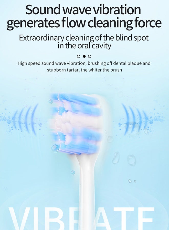 general White Series Ultra Whitening Toothbrush – ADA Accepted Electric Toothbrush- 8 Brush Heads & Travel Case – 40,000 VPM Electric Motor & Wireless Charging - 6 Modes w Smart Timer - Image 2