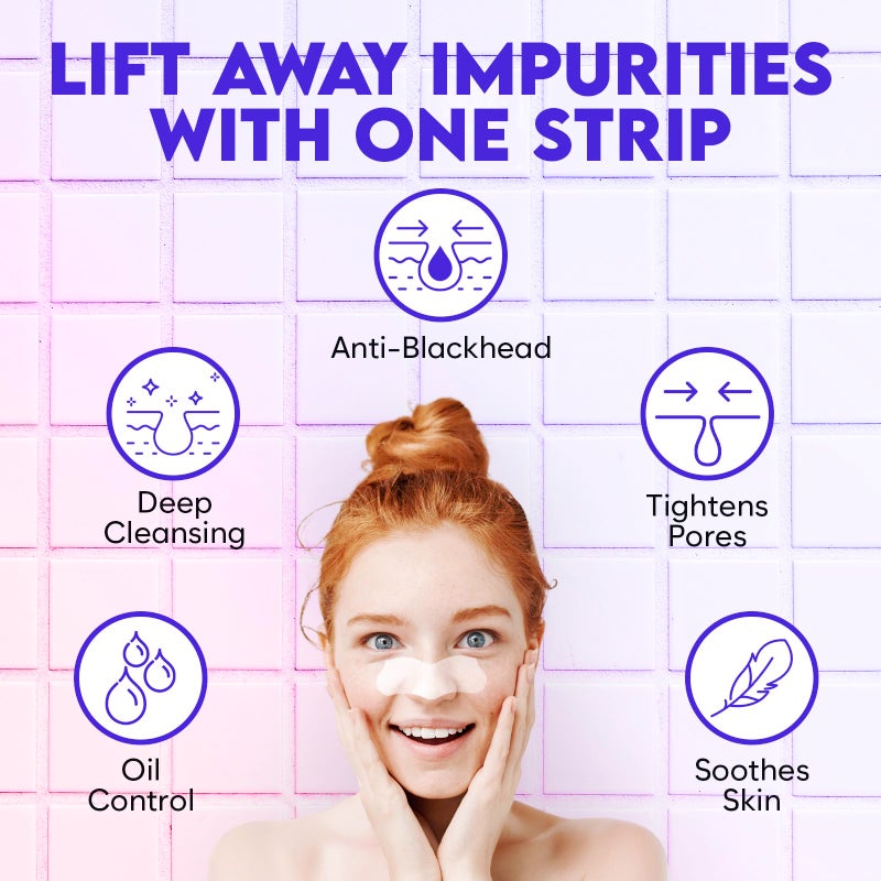 BLOOMORA Nose Pore Strips, Nose Strips Blackhead Remover with Witch Hazel for Deep Cleansing, Pore Cleaner & Whitehead Remover, Skincare For Clearer, Smoother, Radiant Skin (24 pc) - Image 2