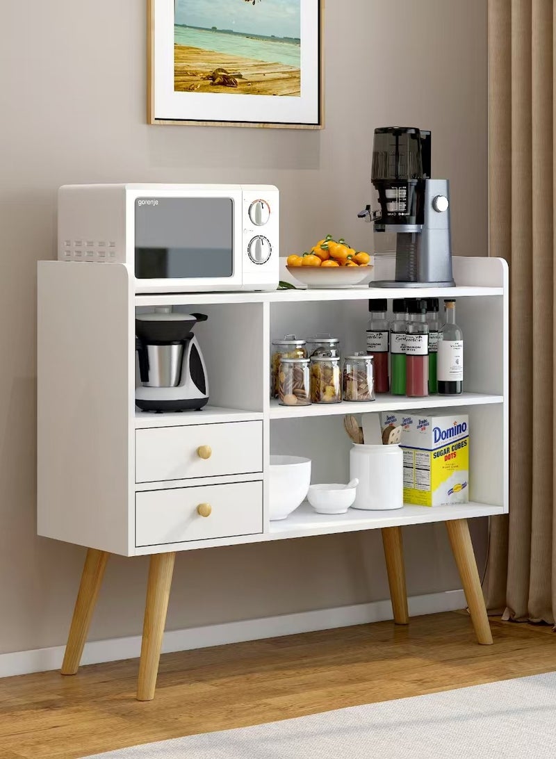 Generic Kitchen Cabinet Coffee Cabinet Sideboard Cabinet with Drawers and Open Shelves Coffee Bar Cabinet for Tea and Coffee Small Storage Cabinet for Home Office  - Image 2