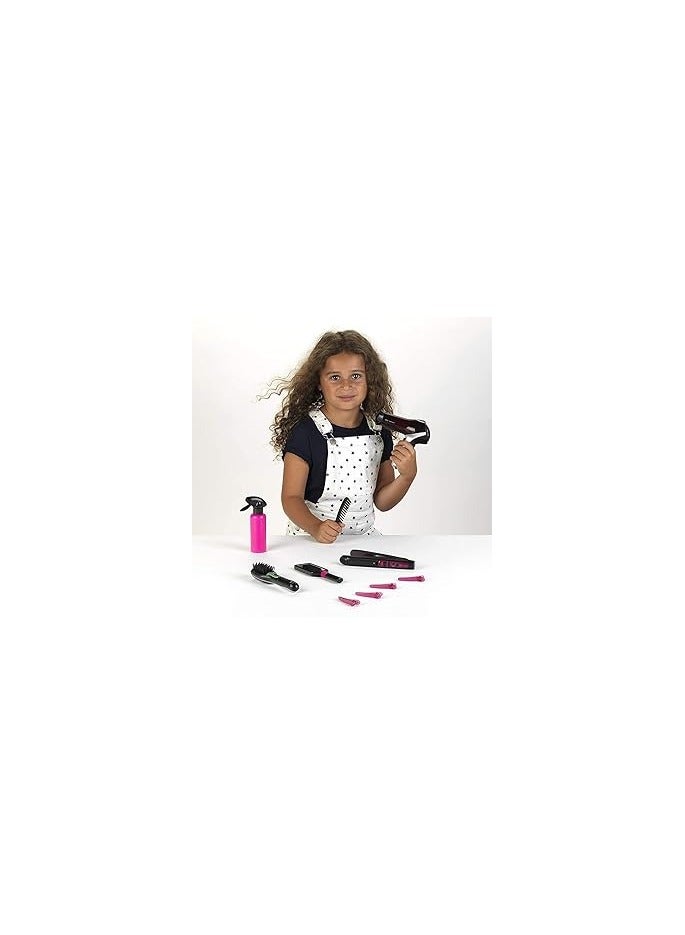 Klein Toys Klein Braun Satin Hair 7 Mega Set I With Hair Straightener, Brush And Much More I Battery-Powered Hairdryer I Gift Toys For Girls 3 Years + - Image 3