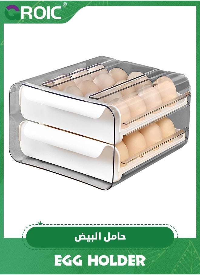 GROIC - Egg Holder, Egg Container for Refrigerator, Plastic Egg Storage Container Organizer Bin, Egg Fresh Storage Box ,Refrigerator Storage Box(2 Layer) - Image 1