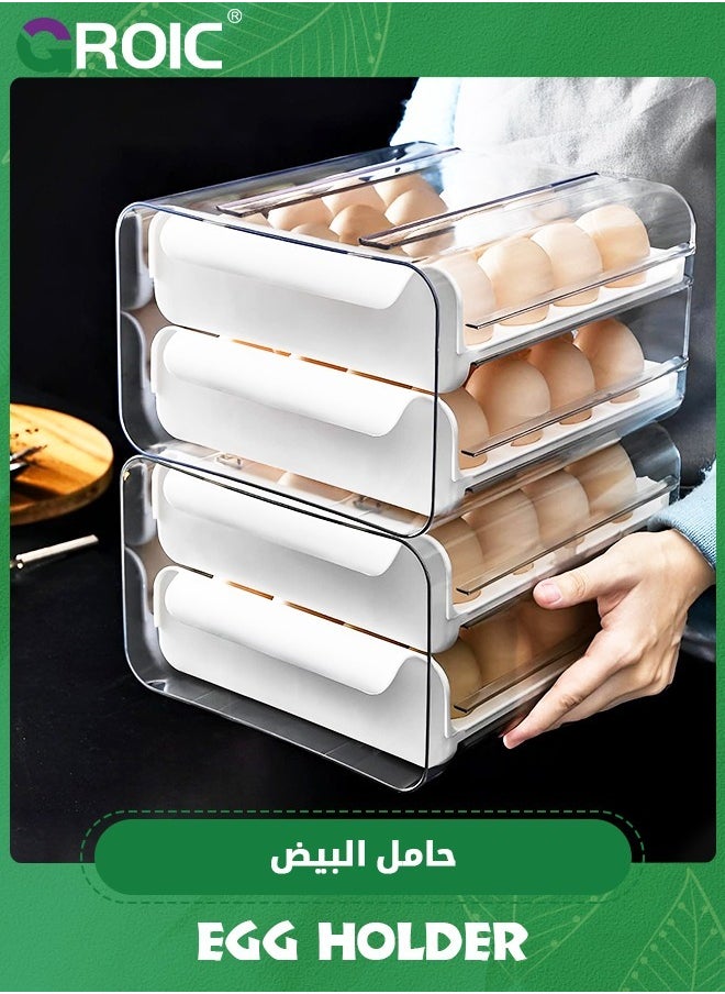 GROIC - Egg Holder, Egg Container for Refrigerator, Plastic Egg Storage Container Organizer Bin, Egg Fresh Storage Box ,Refrigerator Storage Box(2 Layer) - Image 1