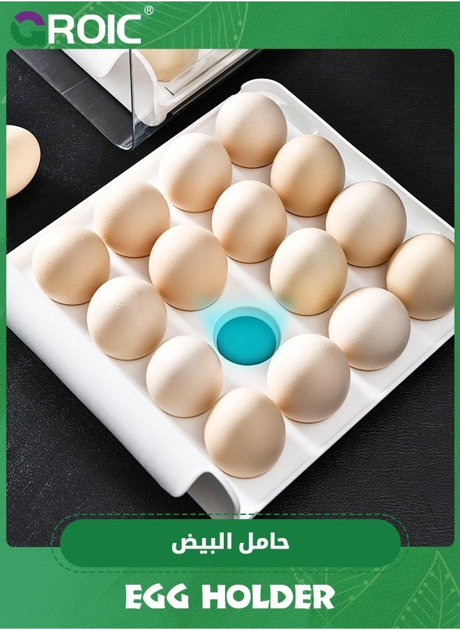 GROIC - Egg Holder, Egg Container for Refrigerator, Plastic Egg Storage Container Organizer Bin, Egg Fresh Storage Box ,Refrigerator Storage Box(2 Layer) - Image 1