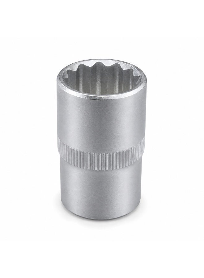 16mm 12 Point Small Socket, 1/2 Inch Square Drive Chrome Vanadium Steel CR-V Socket Wrench Tool for Ratchet, Breaker Bar and Automotive Repair - Image 1