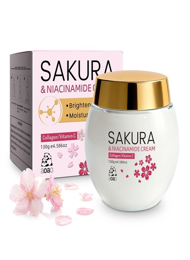 AOAO Sakura & Niacinamide Face Moisturizer for Women, Hyaluronic Acid & Shea Butter Cream, Brightening, Improves Dullness, Deep Nourishment, Gifts for Women, Valentine's Day, Birthday, Mother's Day, 4.59oz - Image 1