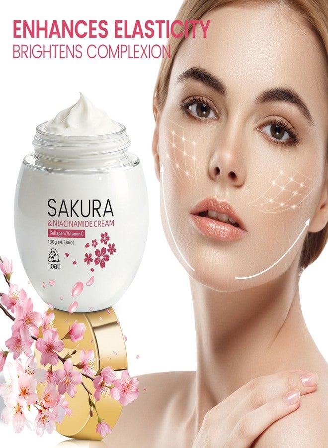 AOAO Sakura & Niacinamide Face Moisturizer for Women, Hyaluronic Acid & Shea Butter Cream, Brightening, Improves Dullness, Deep Nourishment, Gifts for Women, Valentine's Day, Birthday, Mother's Day, 4.59oz - Image 5