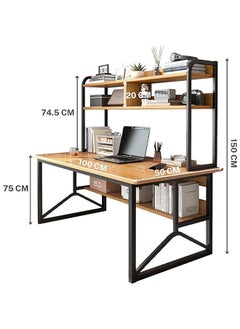 NKX Multifunctional Computer Table 100 cm And Office Desk With 2 Layer Book Shelf  - Image 3