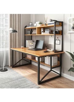 NKX Multifunctional Computer Table 100 cm And Office Desk With 2 Layer Book Shelf  - Image 2
