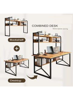 NKX Multifunctional Computer Table 100 cm And Office Desk With 2 Layer Book Shelf  - Image 4