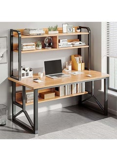 NKX Multifunctional Computer Table 100 cm And Office Desk With 2 Layer Book Shelf  - Image 1
