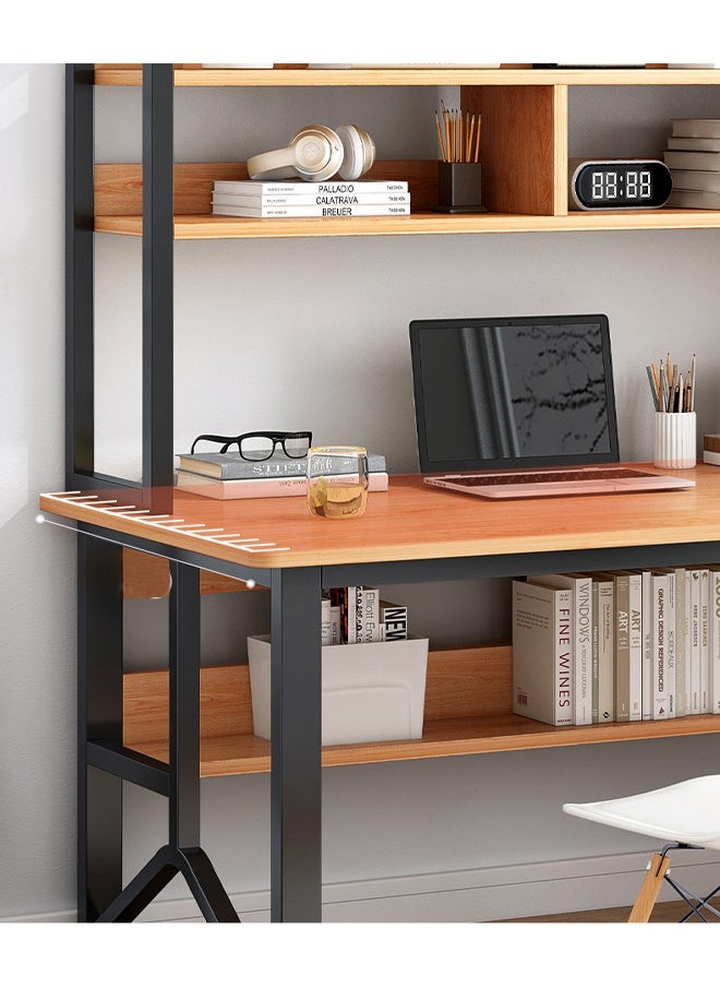 NKX - Multifunctional Computer Table 100 cm And Office Desk With 2 Layer Book Shelf - Image 1