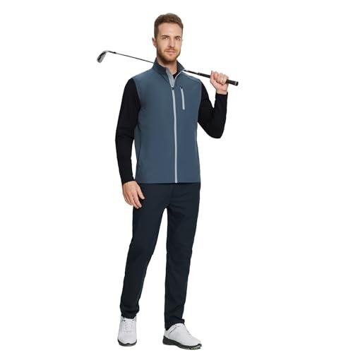 M MAELREG Mens Vests Outerwear Windproof Lightweight Softshell Vests Sports Sleeveless Jacket Golf for Men - Image 2