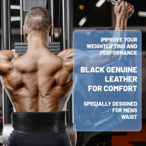 GurZinn 7 MM Leather Weight Lifting Belt for Men and Women with 4 Inches Wide Padded for Weightlifting Deadlift, Cross Training, Power Lifting Workout & Squats Exercise(Black/S) - Image 4