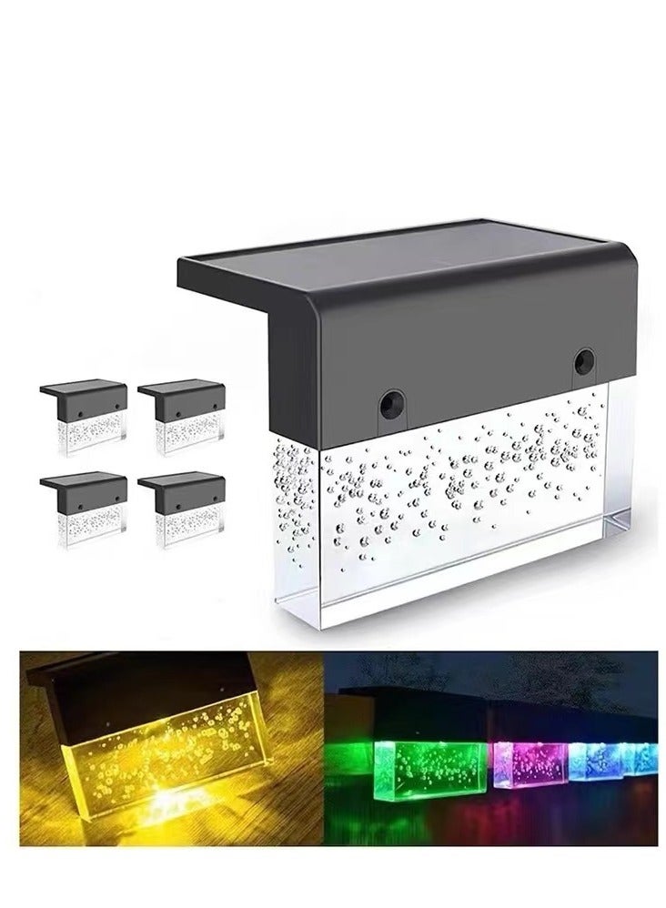 Solar Deck Lights, 4Pcs Outdoor Fence Lights Waterproof LED Stair for Deck, Stairs, Step, Yard, Patio, and Pathway - Image 1