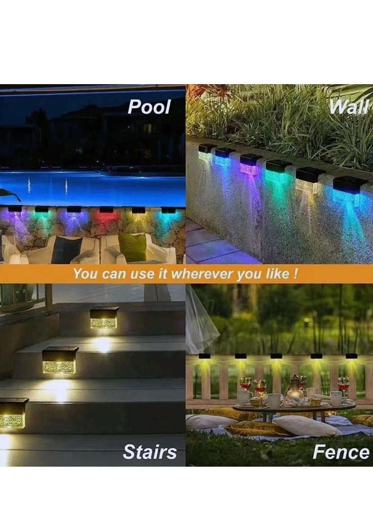 Solar Deck Lights, 4Pcs Outdoor Fence Lights Waterproof LED Stair for Deck, Stairs, Step, Yard, Patio, and Pathway - Image 5