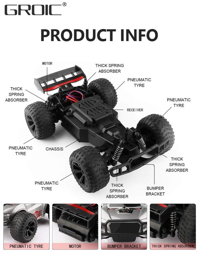GROIC - Remote Control Car - 2.4GHz High Speed Rc Car, Off-Road Hobby Rc Racing Car with Colorful Led Lights and Rechargeable Battery,Electric Toy Car Gift for Boys Girls Kids - Image 1