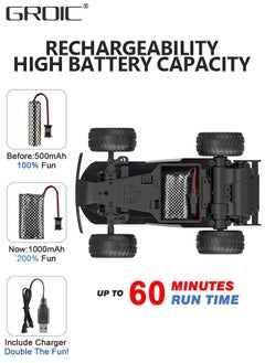 GROIC Remote Control Car - 2.4GHz High Speed Rc Car, Off-Road Hobby Rc Racing Car with Colorful Led Lights and Rechargeable Battery,Electric Toy Car Gift for Boys Girls Kids  - Image 4