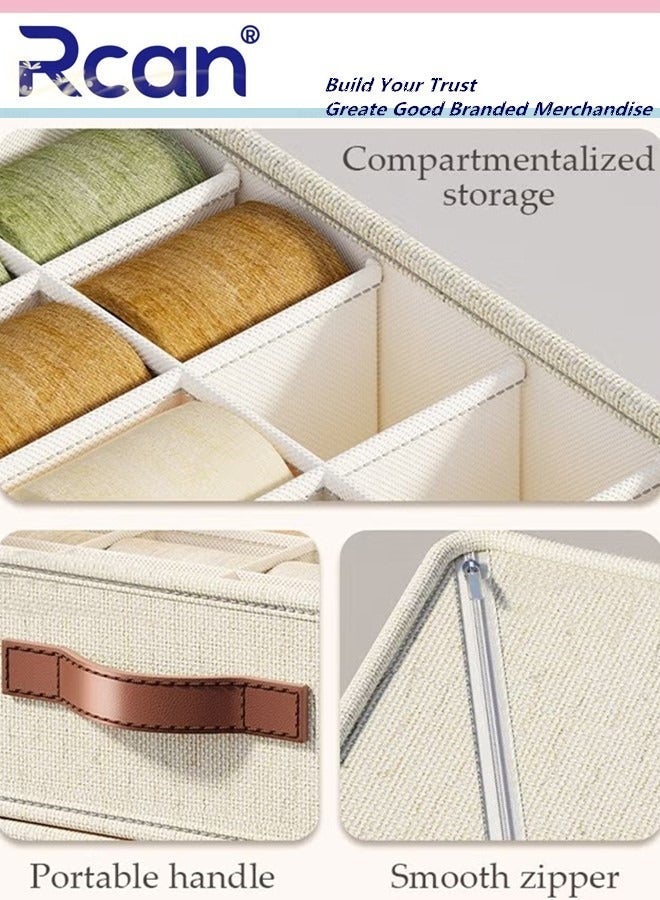 Rcan 3pcs Wardrobe Clothes Organizer Sock Underwear Drawer Organizer Dividers Cell Foldable Linen Dresser Closet Organizers and Storage Bins for Clothing Baby Clothes Bra Panty Scarf Ties Scarves - Image 3