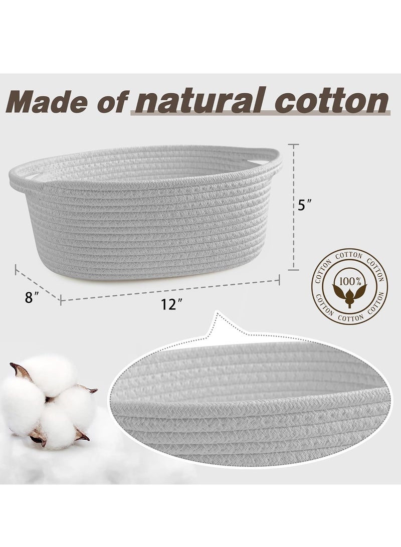 general Small Woven Basket with Gift Bags and Ribbons, DIY Basket Gift Set, Cute Baby Gift Basket, Empty Decorative Gift Chest Box, Durable Baskets for Birthday/Baby Shower Gifts, 12"X 8" X 5", Grey  - Image 5
