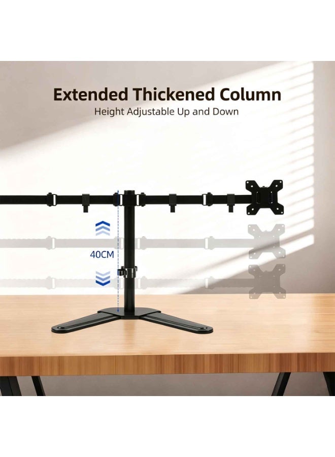 Dual Monitor Stand,Desk Mount,Freestanding Full Motion Monitor Desk Mount Fits 2 Screens up to 32 inches, Dual Monitor Arm Fits up to 22 lbs, VESA 75x75/100x100mm,Black - Image 5
