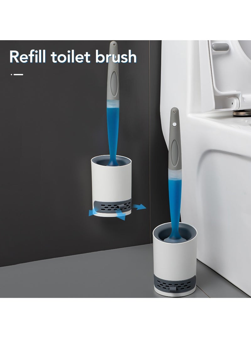 Home Care Durable TPR Silicone Toilet Cleaning Brushes Long Handle Wall Mounted Toilet Brush With Soap Dispenser - Image 2