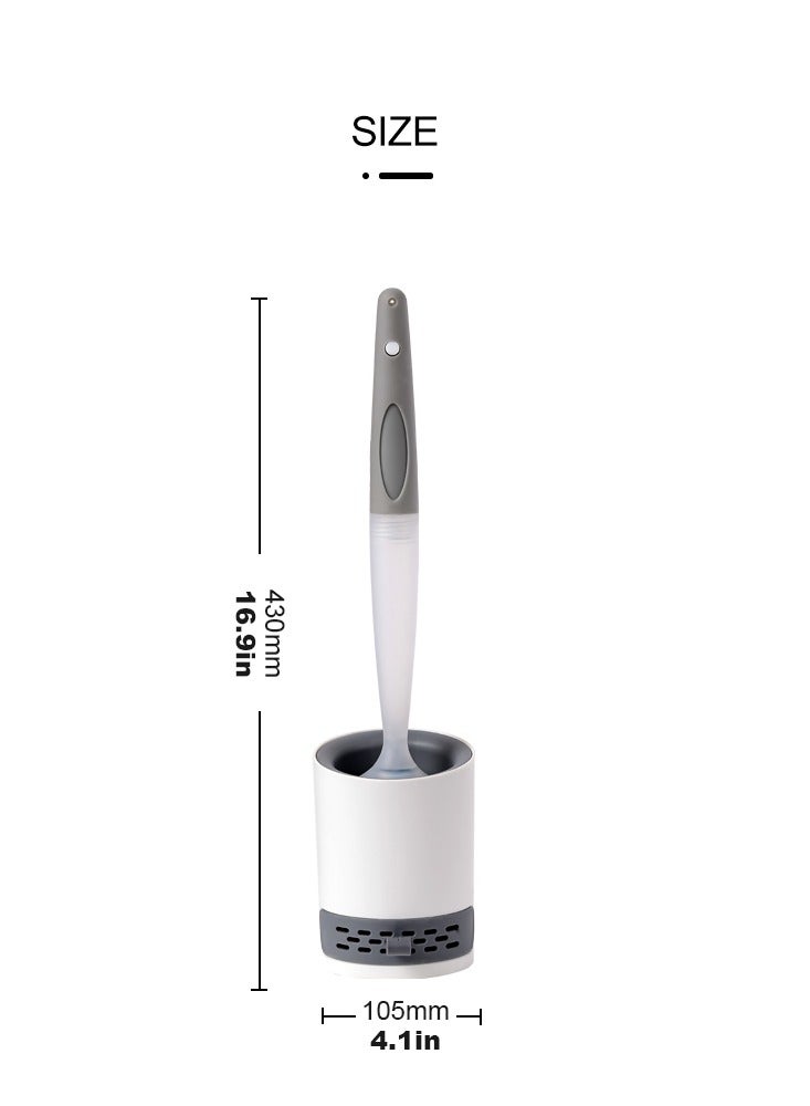 Home Care Durable TPR Silicone Toilet Cleaning Brushes Long Handle Wall Mounted Toilet Brush With Soap Dispenser - Image 5