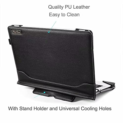 Berfea Protective Case Cover Compatible with Lenovo ThinkPad E16 Gen 1, Gen 2 AMD 16 inch Laptop Notebook Sleeve PU Leather Stand Hard Case Skin Pouch - Image 4