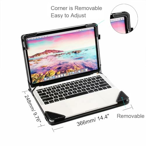 Berfea Protective Case Cover Compatible with Lenovo ThinkPad E16 Gen 1, Gen 2 AMD 16 inch Laptop Notebook Sleeve PU Leather Stand Hard Case Skin Pouch - Image 3
