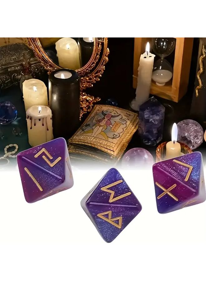2 Sets Mixed 6pcs Starry Sky Rune Dice Two Color Acrylic For Future Prediction Wish Fulfillment Christmas New Year Gift - Image 3