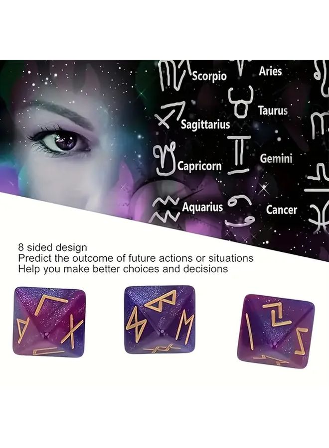 2 Sets Mixed 6pcs Starry Sky Rune Dice Two Color Acrylic For Future Prediction Wish Fulfillment Christmas New Year Gift - Image 4