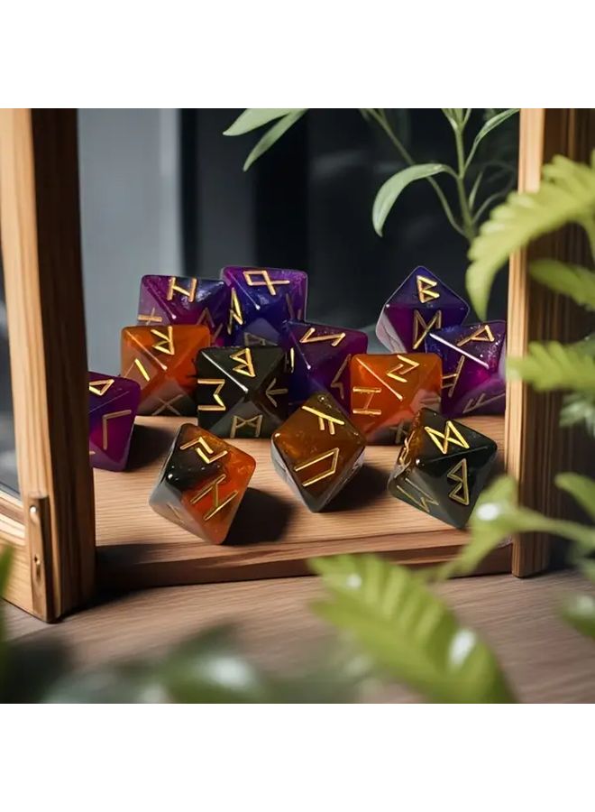 2 Sets Mixed 6pcs Starry Sky Rune Dice Two Color Acrylic For Future Prediction Wish Fulfillment Christmas New Year Gift - Image 2