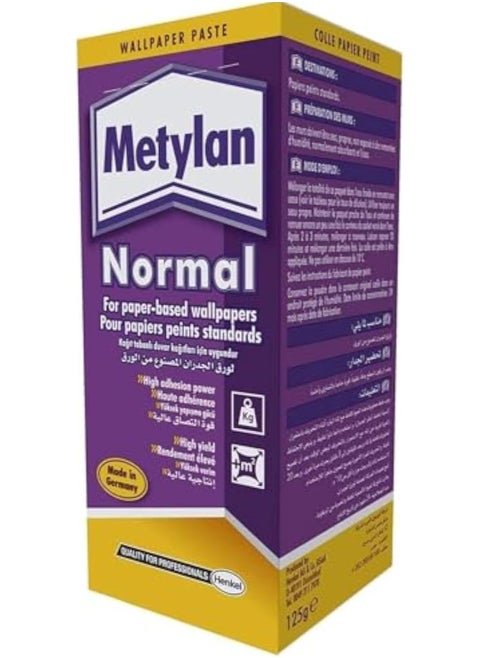 Metylan All-In-One Wallpaper Adhesive Paste (Light, Regular, and Heavy) - Designed Without Preservatives, 125g, Glue for Home and Craft Use