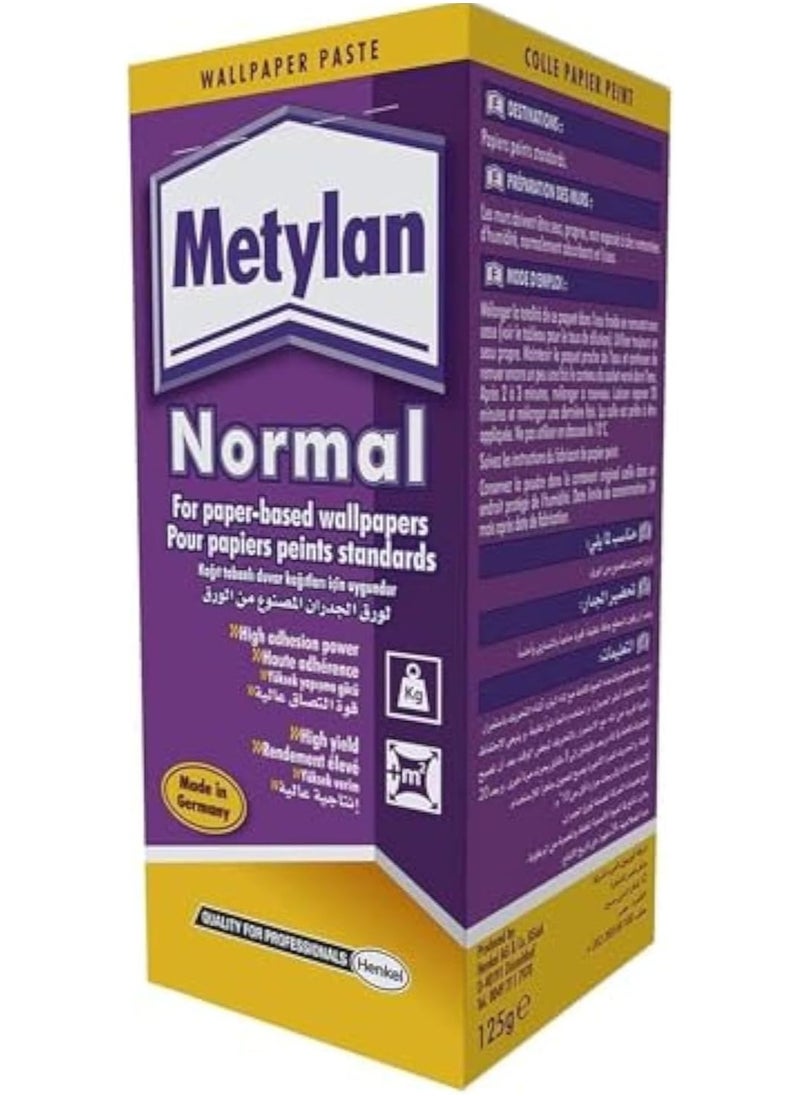 Metylan All-In-One Wallpaper Adhesive Paste (Light, Regular, and Heavy) - Designed Without Preservatives, 125g, Glue for Home and Craft Use