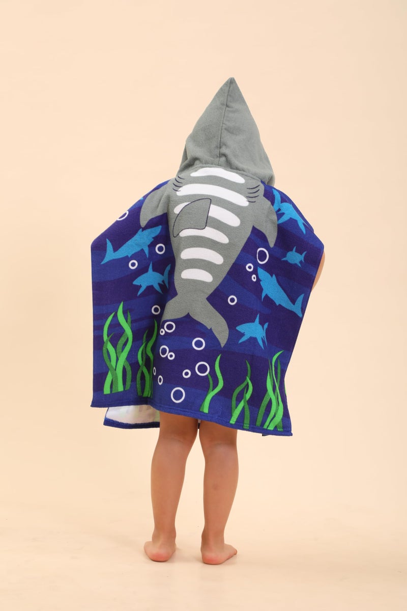 TEHALK Shark Hooded Towels for Kids, Kids Beach Towels for Boys/Girls, Swimming Towels/Towel Robes/Wearable Towels/Pool Towels for Kids 2-10, Poncho Beach Towels for Kids, Hooded Beach Towels for Toddler - Image 3
