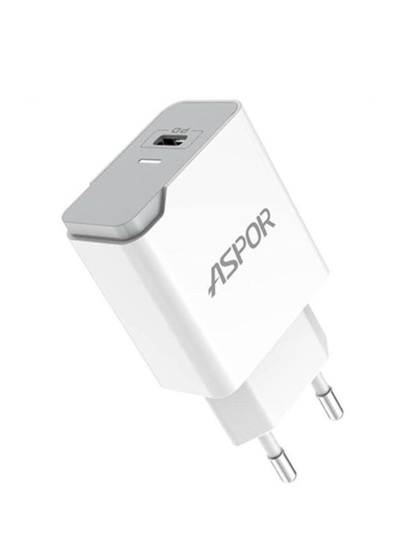 Aspor - Combo Aspor A825 20W PD Fast Charger + Aspor A101 1M Lightning 3A Cable + Aspor Earphone A219 Handset 3.5mm Classic in-Ear Wired Handsfree with Mic - Image 1