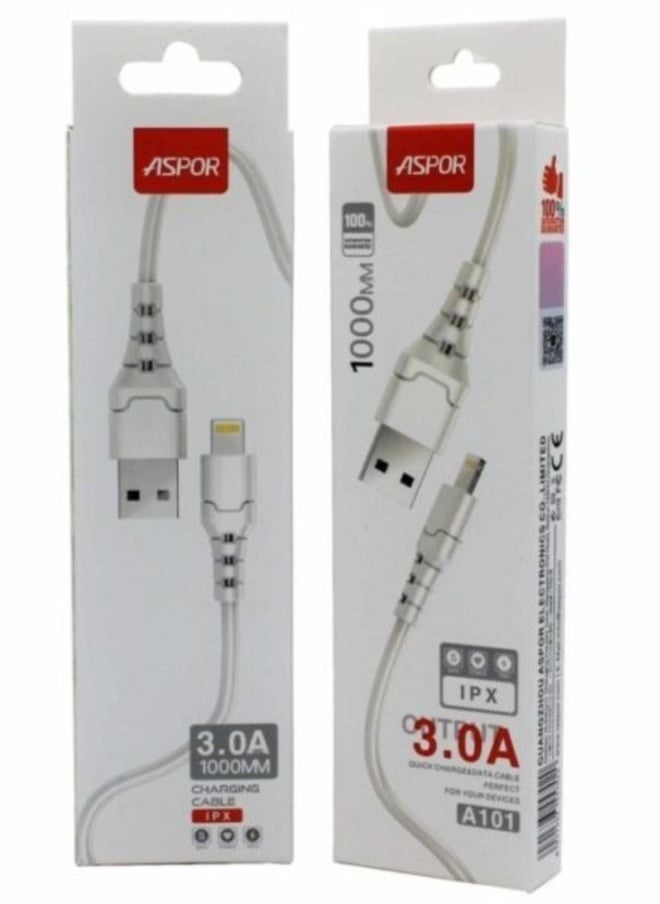 Aspor - Combo Aspor A825 20W PD Fast Charger + Aspor A101 1M Lightning 3A Cable + Aspor Earphone A219 Handset 3.5mm Classic in-Ear Wired Handsfree with Mic - Image 1