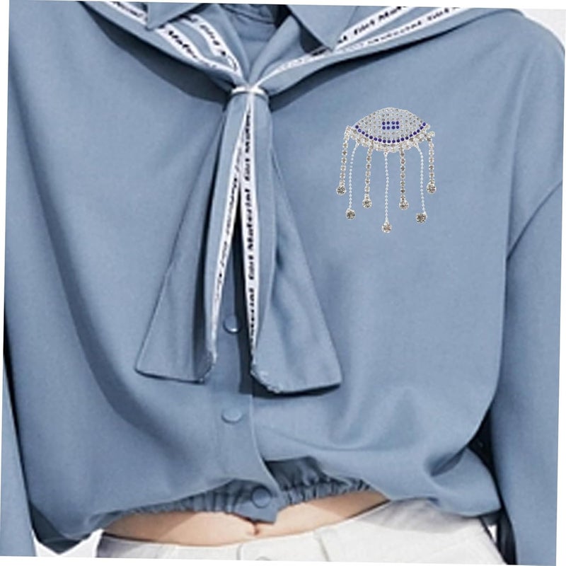 5pcs Rhinestone Eye Shaped Applique Patch DIY Sewing Garment Decoration Tassel Embellishment for Clothing Jackets Jeans Accessories - Image 5