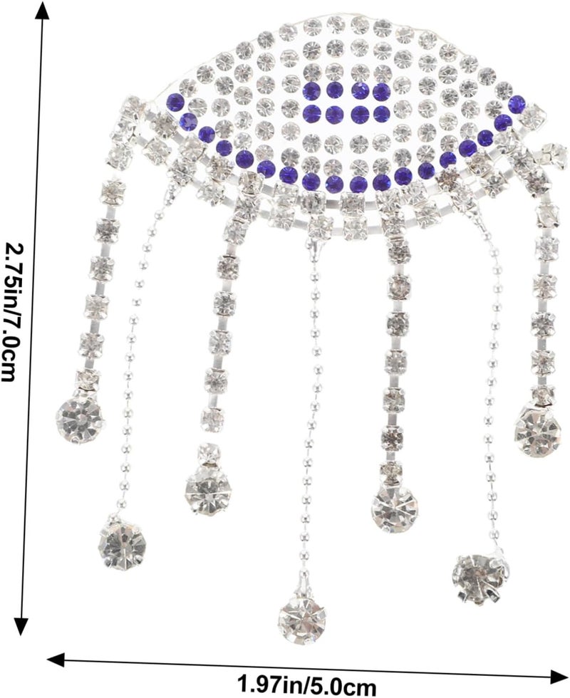 5pcs Rhinestone Eye Shaped Applique Patch DIY Sewing Garment Decoration Tassel Embellishment for Clothing Jackets Jeans Accessories - Image 2