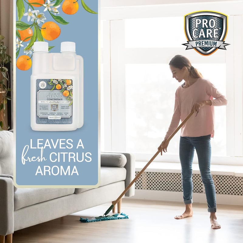 Procare Citrus Floor Cleaner Concentrate (Made in USA) | Vinyl, Wood, Tile, Stone & Laminate Floor Cleaner For Mopping, Household Supplies, Cleaning Solution Concentrate For Kitchen & Bathroom - 8oz - Image 4