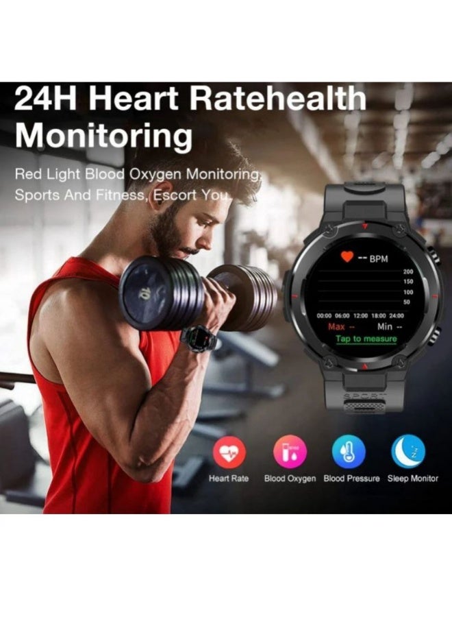 AOLON Premium GPS Sports Smartwatch – 5 ATM Water Resistant, 30° Day Standby, Heart Rate & Blood Oxygen Monitor (Black) - Image 3