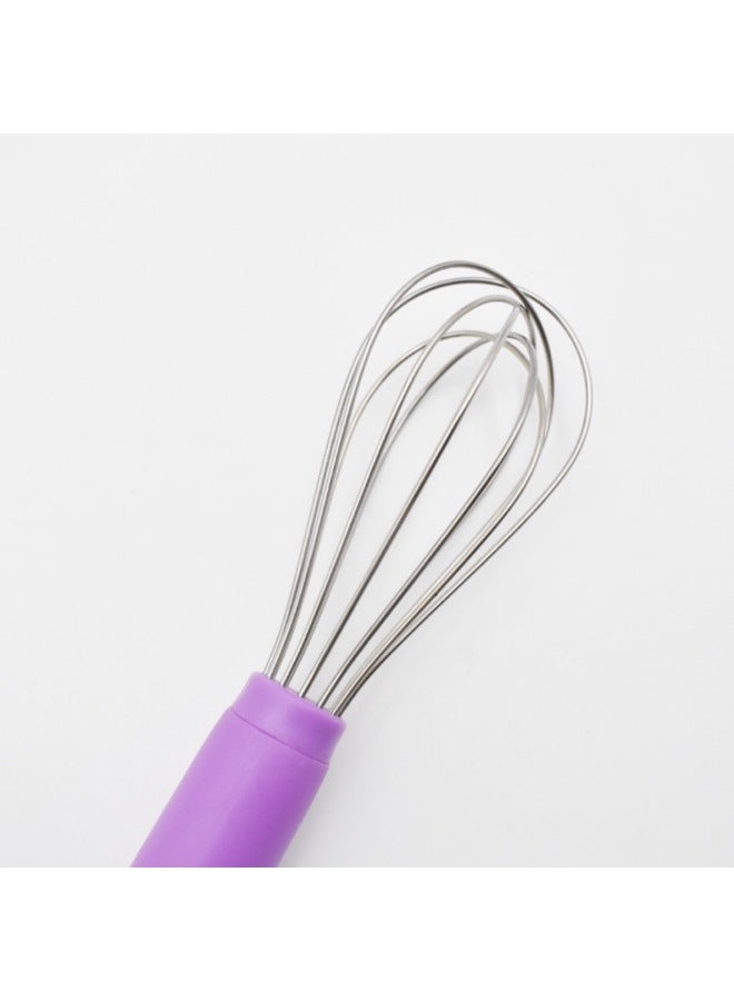 Household Multifunctional Bottle Opener 2-in -1 Stainless Steel Egg Beater Manual Cream Beater Egg White Mixer-Color:2mm Thick 8 Lines- 12inch -32cm-121g