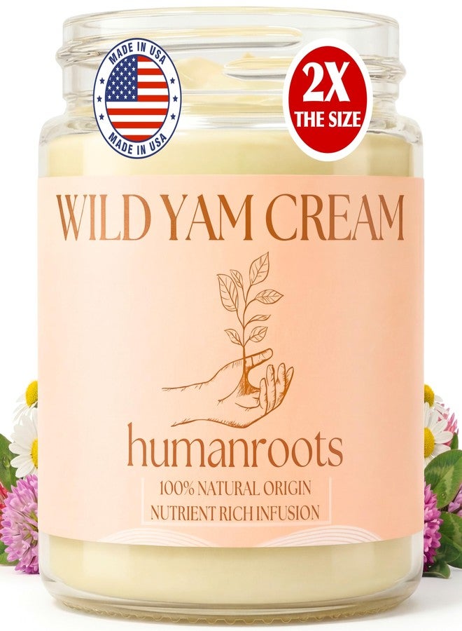 humanroots Wild Yam Cream - Menopause and PMS Support for Women, 4 oz (Unscented/Herb-Infused, Organic Wild Yam Cream for Balance - Made with Chaste Tree Berry and Red Clover - Image 1