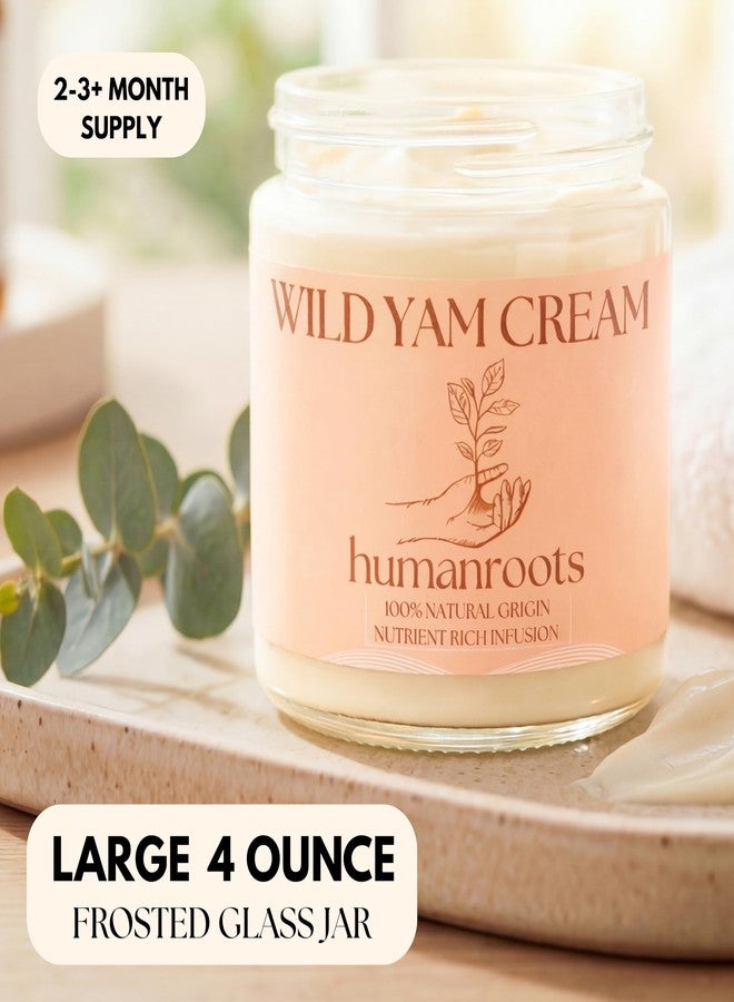humanroots Wild Yam Cream - Menopause and PMS Support for Women, 4 oz (Unscented/Herb-Infused, Organic Wild Yam Cream for Balance - Made with Chaste Tree Berry and Red Clover - Image 2