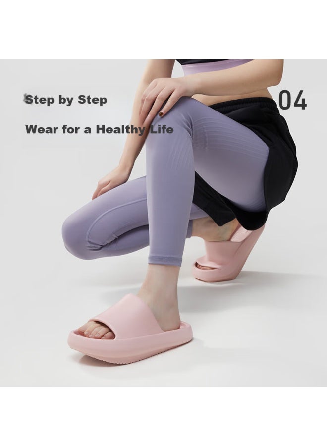 Utune Women's Negative Heel Slippers Thick Sole Non-slip Indoor Stretching Front High Back Low Couple Slippers Summer Yellow Size 35-36 - Image 4