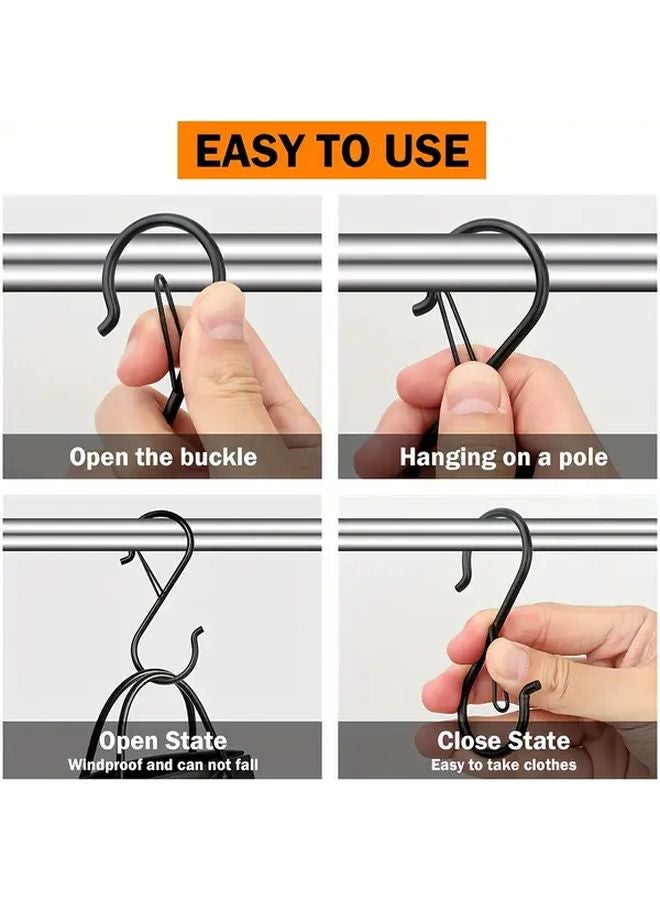 HTCELLE 10pcs Heavy Duty S Hooks With Safety Lock Silvery Rust Resistant Iron - Image 5