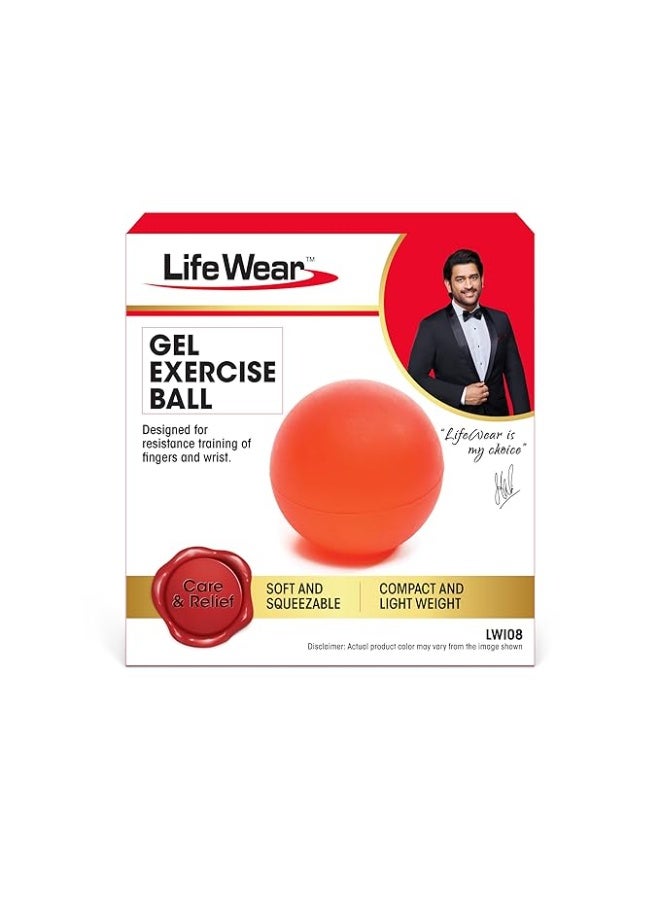 LifeWear Life Wear Gel Exercise Ball, Medium Resistance for Hand, Finger, and Wrist Strengthening, Ideal for Post-Operative Recovery, Physiotherapy, Grip Training, and Stress Relief - Image 1