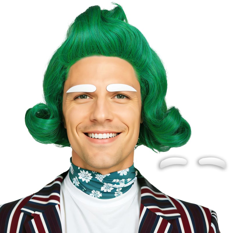 ColorGround Green Styled Cosplay Wig for Halloween Green for adult