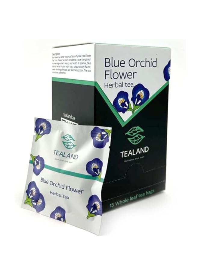 Tealand Tealand Blue Tea Butterfly Pea Tree Thai Orchid Clitoria Ternatea Flower Natural Food Dye (Tea Bag)  - Image 1
