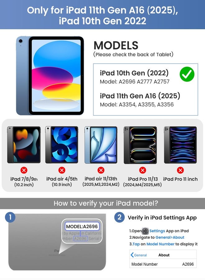 typecase غطاء لوحة مفاتيح Typecase Folio لجهاز iPad A16 من الجيل الحادي عشر/العاشر، بإضاءة خلفية - Image 2